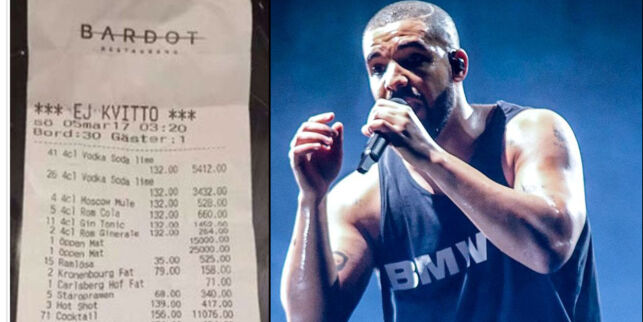Drake festet i Stockholm etter konsert. Fikk gigant-regning