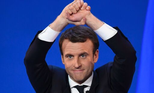 Overlegen seier til Macron i presidentvalget - nå er han historisk