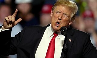 GREAT FALLS, MT - JULY 05: U.S. president Donald Trump speaks during a campaign rally at Four Seasons Arena on July 5, 2018 in Great Falls, Montana. President Trump held a campaign style 'Make America Great Again' rally in Great Falls, Montana with thousands in attendance. Justin Sullivan/Getty Images/AFP== FOR NEWSPAPERS, INTERNET, TELCOS & TELEVISION USE ONLY ==