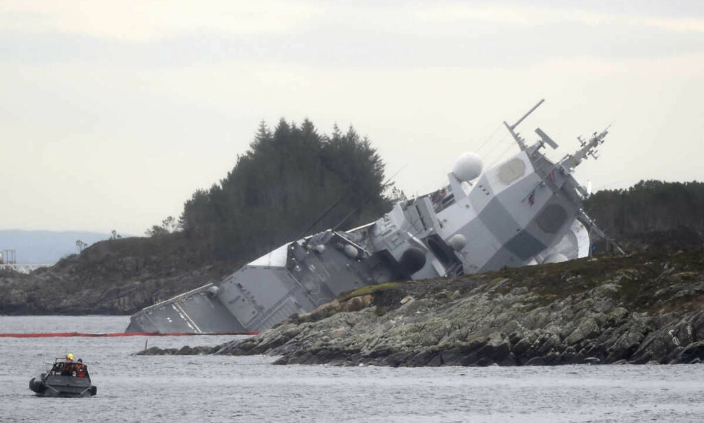 Amerikansk offiser på brua da fregatten kolliderte